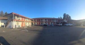 Free secured on-site parking court at National 9 Motel in Santa Cruz