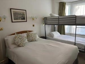 Deluxe Twin Room at Keats Green Hotel Shanklin with two single beds, flat-screen TV and en-suite bathroom