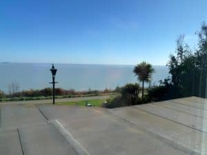 Keats Green Hotel grounds and exterior in Shanklin, Isle of Wight, with restoration work in progress on the building's white frontage