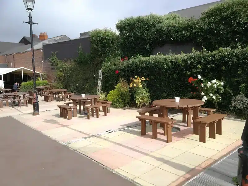 The beer garden at The Vintage Inn.