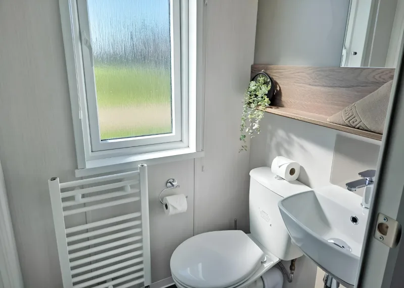 Small shower room with basin and toilet