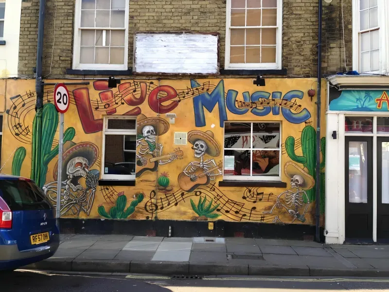 Colourful Acapulco frontage on Albert Road